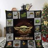 Baby Yoda Star Wars Mandalorian Quilt Blanket with Quotes, Cute Bed Set for Kids