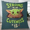 Baby Yoda Strong In Me Cuteness Is Quilt Blanket with Quotes, Bed Set Cute