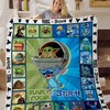 Baby Yoda and Stitch Special Ver Quilt Blanket with Quotes, Bed Set Vintage
