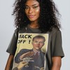 Back Off Western Propaganda Unisex Tees with an anti-propaganda message and a design