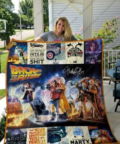 Back To The Future Collection Retro Quilt Blanket with Full Size Quilt Bed Set