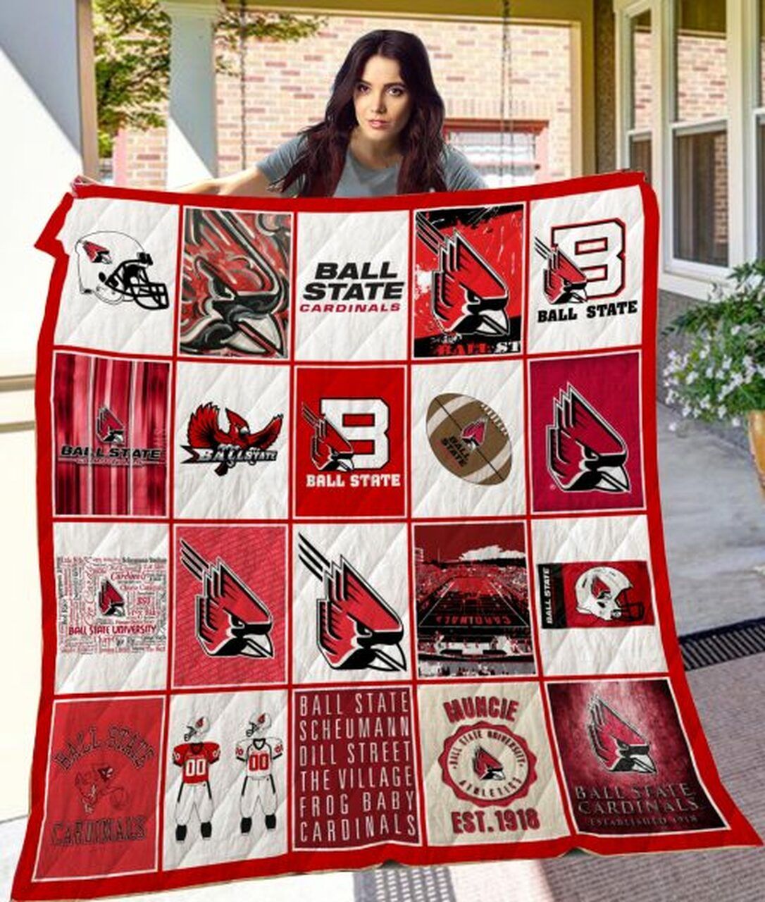 Ball State Cardinals NCAA Quilted Bedspread for a Vibrant and Soft Bed