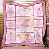 Ballet Rabbit Quilt Bedding Set for Girls with Cute Quilt Blanket