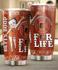 Baltimore Orioles MLB Tumbler for Betty Boop fans with personalized MLB logo