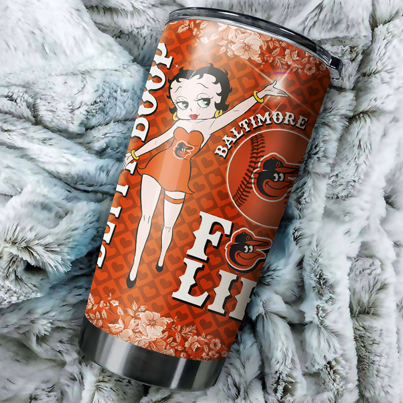 Baltimore Orioles MLB Tumbler for Betty Boop fans with personalized MLB logo - Image 2