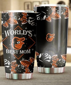 Baltimore Orioles MLB Tumbler for World's Best Mom with Personalized Touch and MLB Logo
