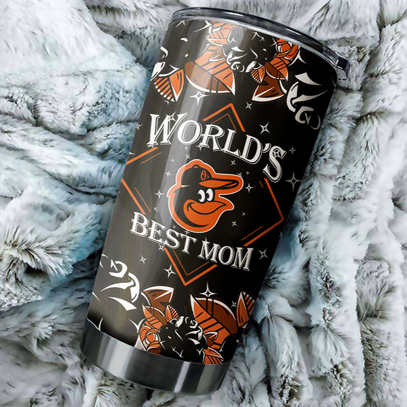 Baltimore Orioles MLB Tumbler for World's Best Mom with Personalized Touch and MLB Logo - Image 2