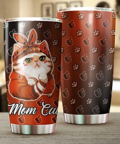 Baltimore Orioles MLB Tumbler with Cat Mom Personalization - Perfect for Cat-loving Baseball Fans