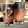 Baltimore Orioles MLB Tumbler with Peace Love Design and MLB Logo