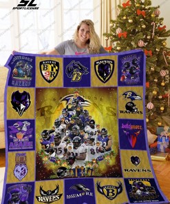 Baltimore Ravens Christmas Quilt Bedding Set - Show Your Team Spirit This Holiday Season