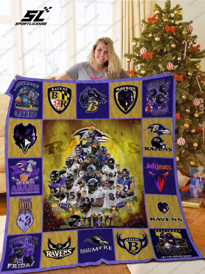 Baltimore Ravens Christmas Quilt Bedding Set - Show Your Team Spirit This Holiday Season