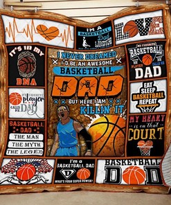 Basketball Dad Quilt Blanket Bed Set for Boys