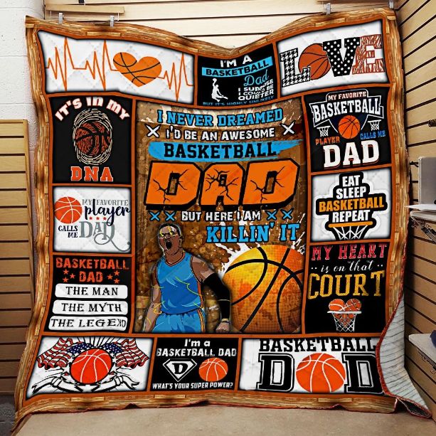 Basketball Dad Quilt Blanket Bed Set for Boys