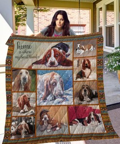 Basset Hound Picture Collection Quilt Bedding Set for Dog Lovers