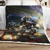 Battletech Fleece Blanket V4 with Quotes, Full Size Quilt Bed Set