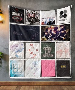 Beautiful BTS Bangtan Boys Albums Quilt Blanket - Perfect for Fans