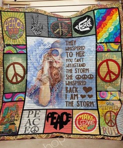 Beautiful Hippie Quilt Blanket: She Whispered Back and Smiled
