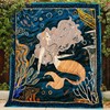 Beautiful Mermaid Under The Sea Quilt Blanket for Fantasy and Mermaid Lovers