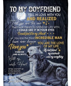 Beautiful Wolf To My Boyfriend I Fell In Love With You Quilt Blanket for a Special Touch