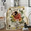 Bee And Flower And I Think To Myself What A Wonderful World Premium Comfy Sofa Throw Blanket with Bed Set Queen