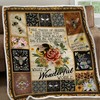 Bee And Flower Premium Comfy Sofa Throw Blanket with Quotes, Bed Set Queen