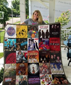 Bee Gees Albums Cover Poster Quilt Ver 2 for Music Lovers, Bed Set Queen