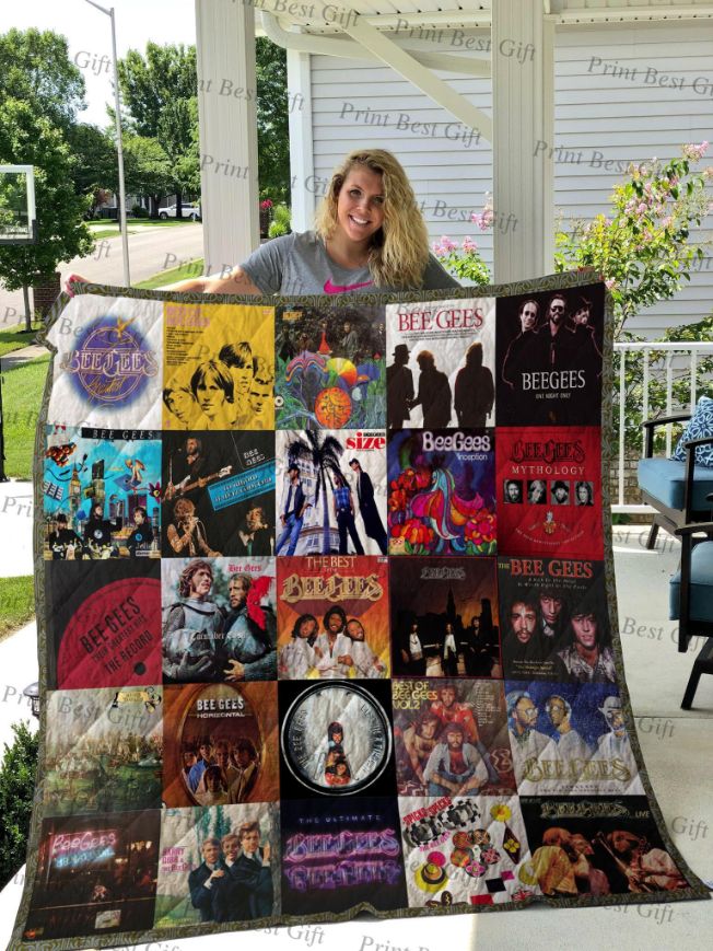 Bee Gees Albums Cover Poster Quilt Ver 2 for Music Lovers, Bed Set Queen