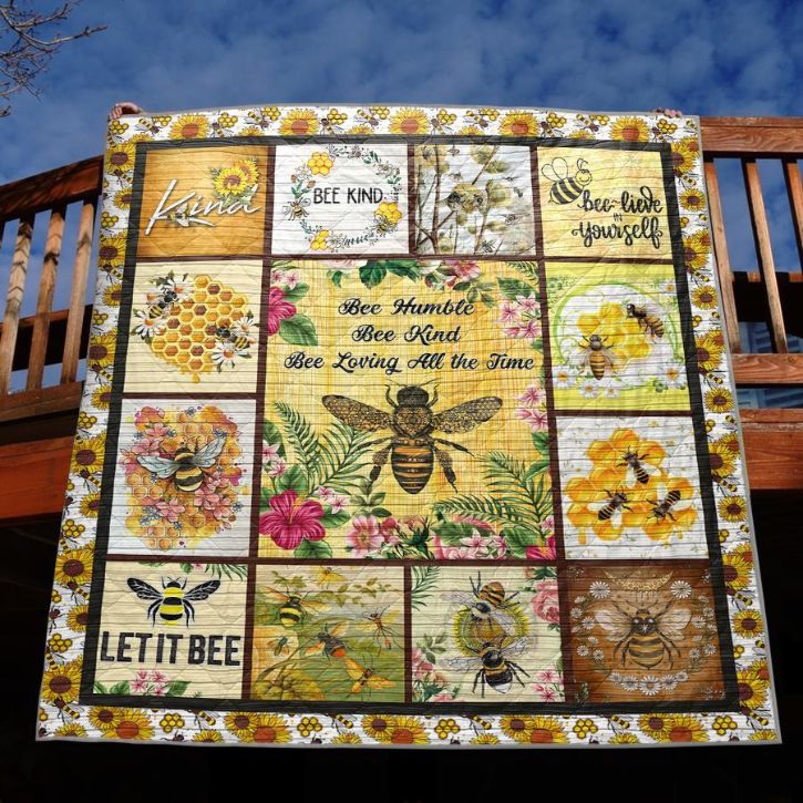 Bee Kind Quilt Blanket TM99 with Quotes, Bed Set Cute