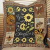 Bee-Themed Sunflower Hippie Quilt Blanket For Nature Lovers