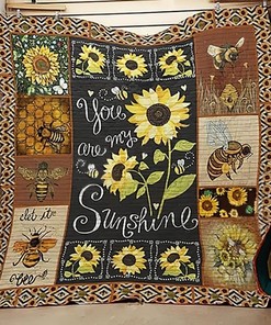 Bee-Themed Sunflower Hippie Quilt Blanket For Nature Lovers