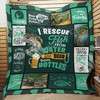 Beer I Rescue Fish From Water Fishing Quilt Blanket with Quotes, Cute Bed Set