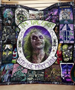 Beetlejuice Collage Quilt DUP with Quotes, Bed Set Twin