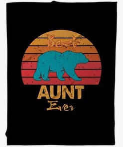 Best Aunt Ever Vintage Gift Mothers Day Blanket with Keywords