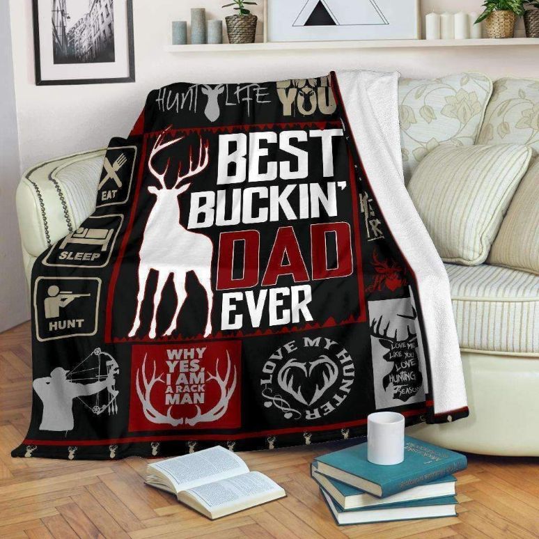 Best Buckin Dad Ever Cool Blanket for Dad's Birthday - Personalized Gift for Fathers