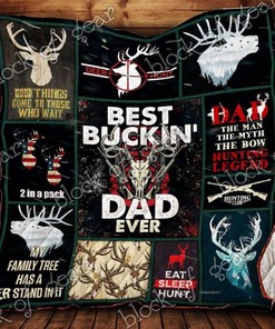 Best Buckin Dad Ever Deer Hunting Quilt Bedding Set P291 for Family Hunting Trip
