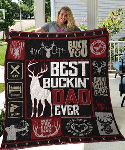 Best Buckin' Hunting Dad Quilt Bed Set
