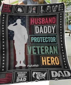 Best Dad Ever Veteran Blanket: Celebrate Fatherhood