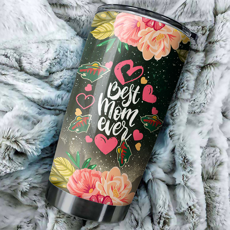 Best Mom Ever Cool Flower Will Love This Minnesota Wild NHL Tumbler