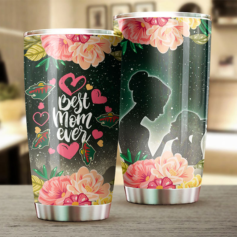 Best Mom Ever Cool Flower Will Love This Minnesota Wild NHL Tumbler - Image 2