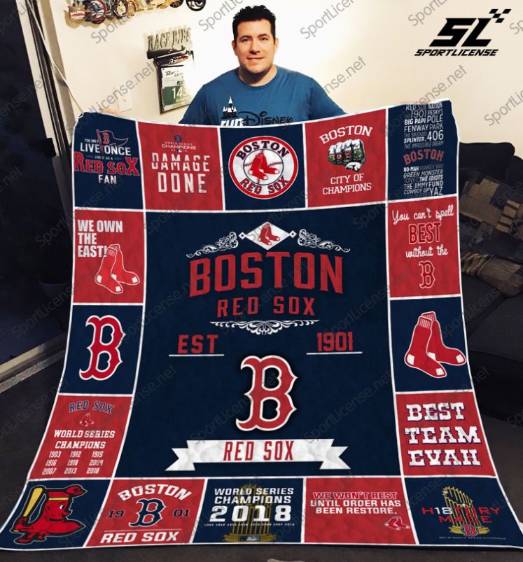Best Team Evah Boston Red Sox Collected Quilt Blanket with Full Size Quilt Bed Set