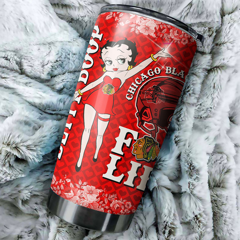 Betty Boop Cheers for Blackhawks with This NHL Logo Tumbler