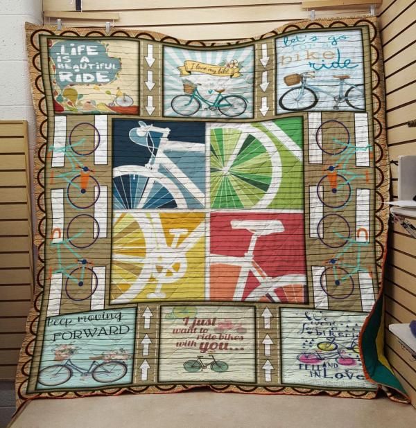 Bicycle Life Is A Beautiful Ride Quilt Bedding Set for Cyclists