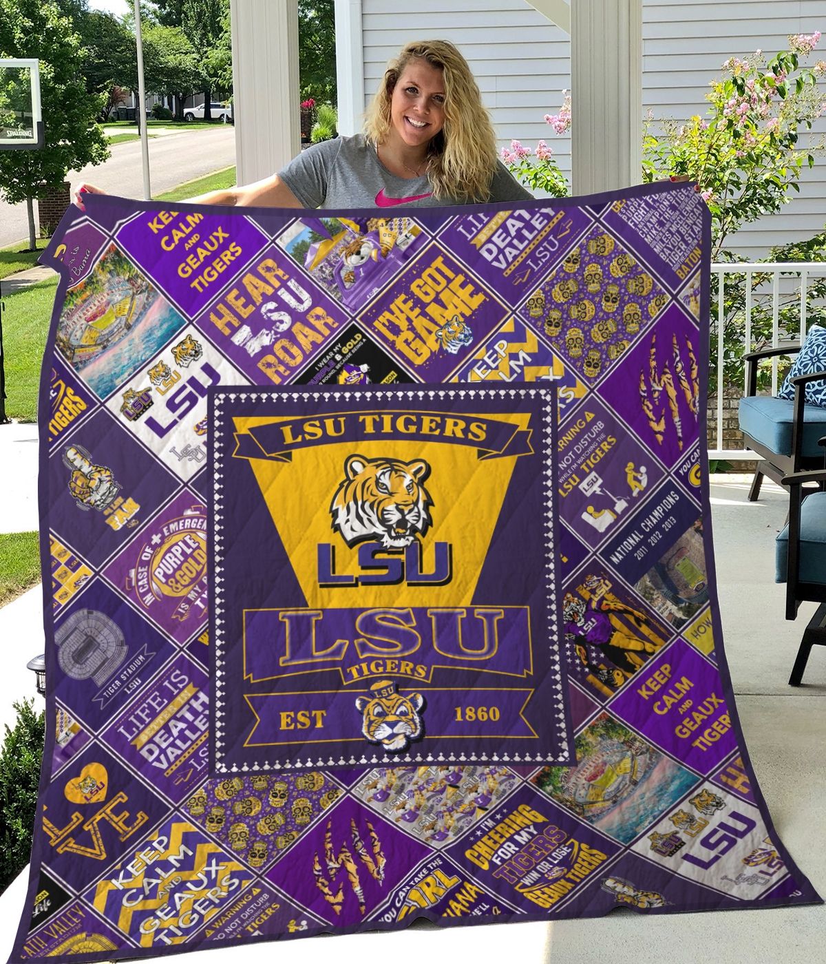 Big LSU Tigers Quilt Bedding Set for True Fans