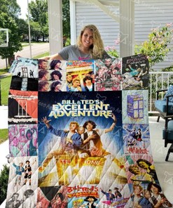 Bill Teds Excellent Adventure Quilt Blanket 0653 with Classic Comedy Movie Quotes