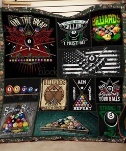 Billiard The Pool Hall Is Calling Quilt Bedding Set - Perfect for Fans of Billiard and Pool Games