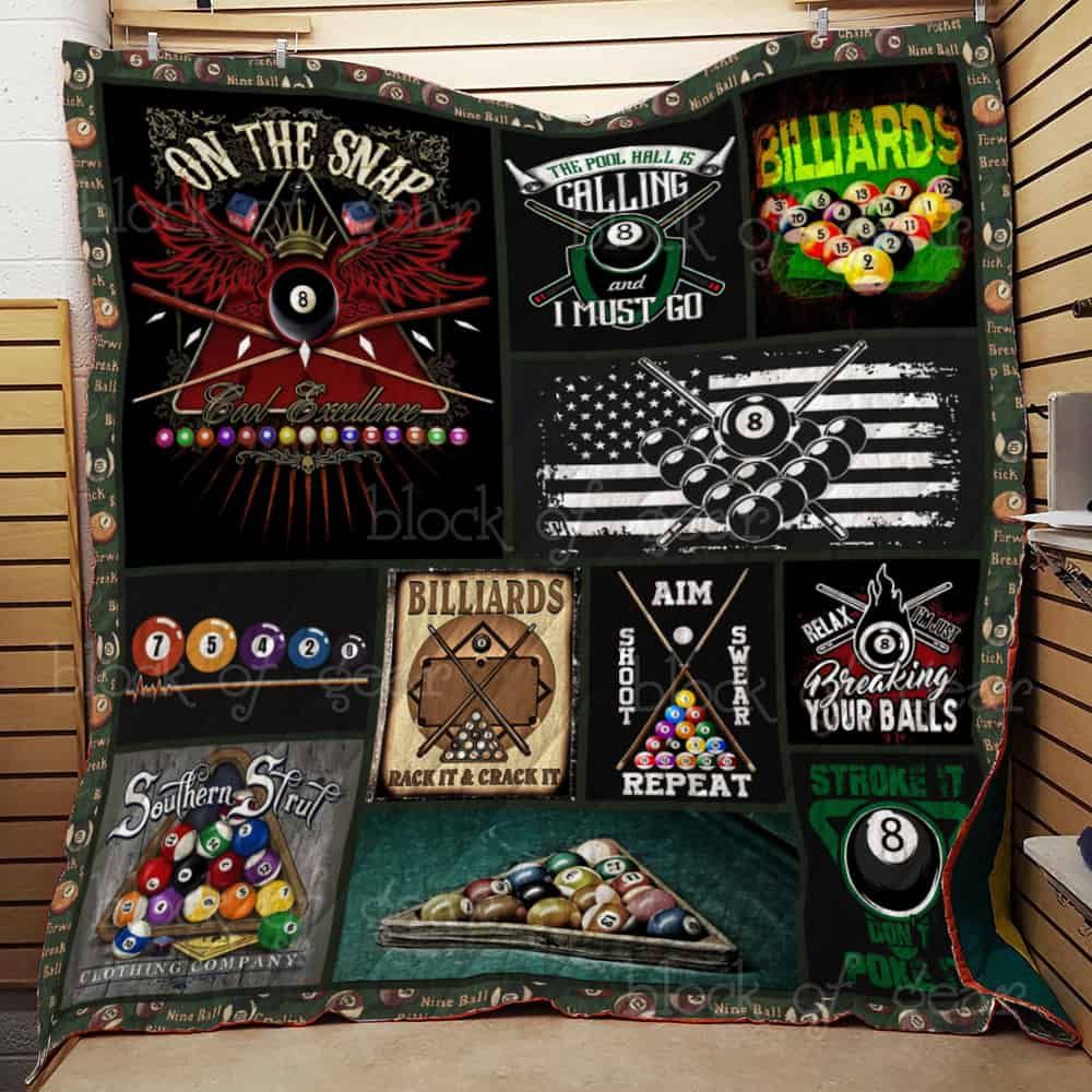 Billiard The Pool Hall Is Calling Quilt Bedding Set - Perfect for Fans of Billiard and Pool Games