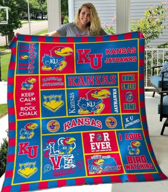 Bird Watching NCAA Kansas Jayhawks Collection Quilt Blanket