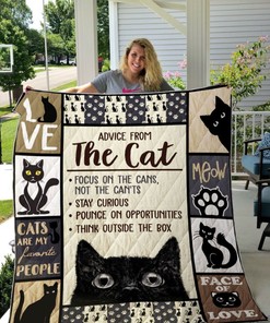 Black Cat Focus On The Cans Quilt Bedding Set Cute