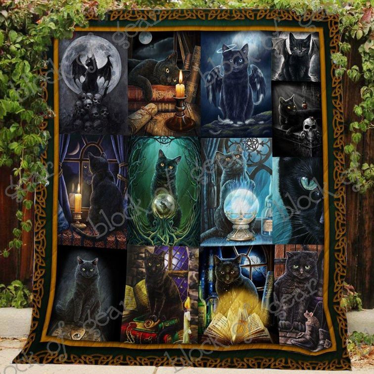 Black Cat Soul Quilt Blanket - KC1507 - A Beautiful Quilt Bedding Set for the Lovers of Black Cats.