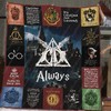 Black Harry Potter Logos Quilt Blanket for Fans